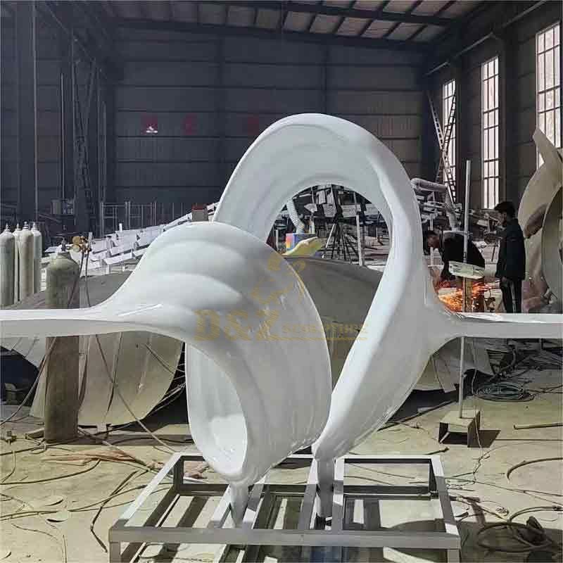 Modern white outdoor metal art sculpture for sale DZ-374