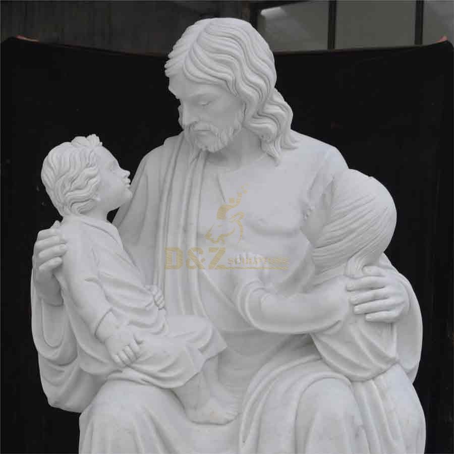 Jesus with Children White Marble Statue for Sale DZ-375