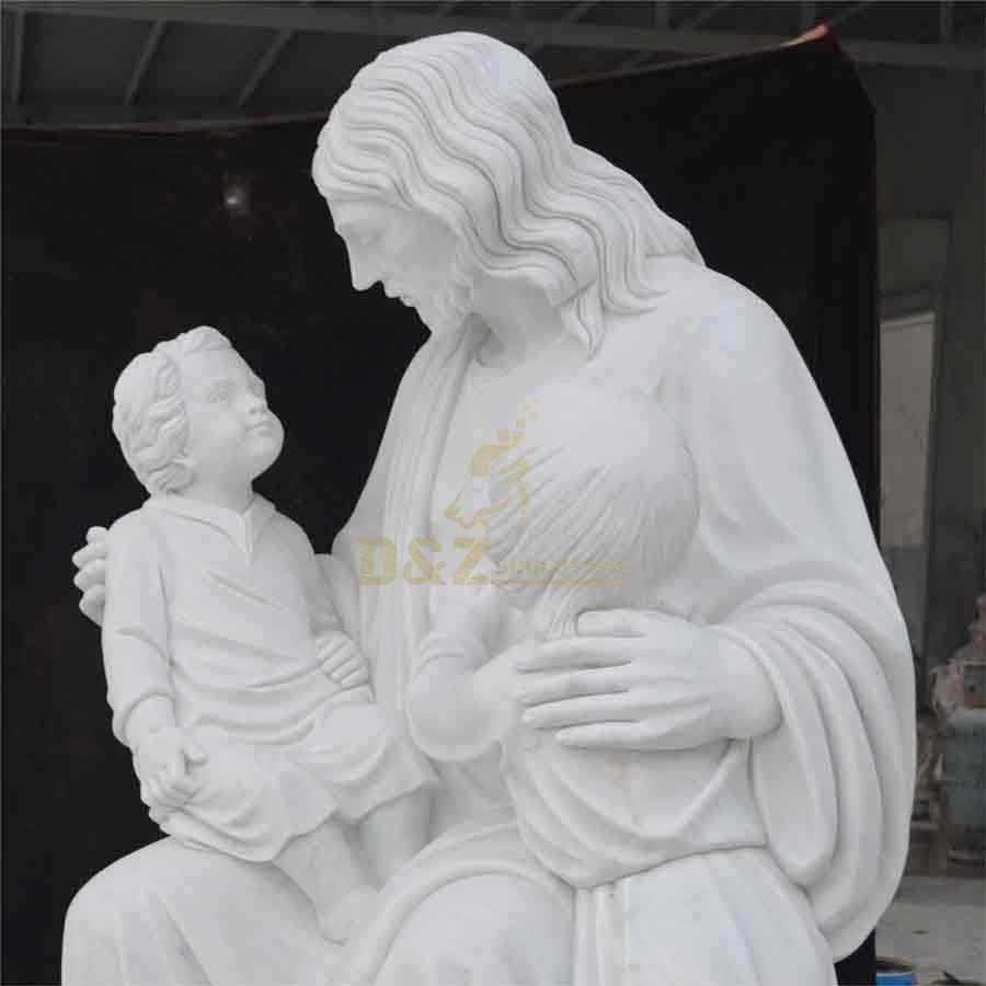 Jesus with Children White Marble Statue for Sale DZ-375