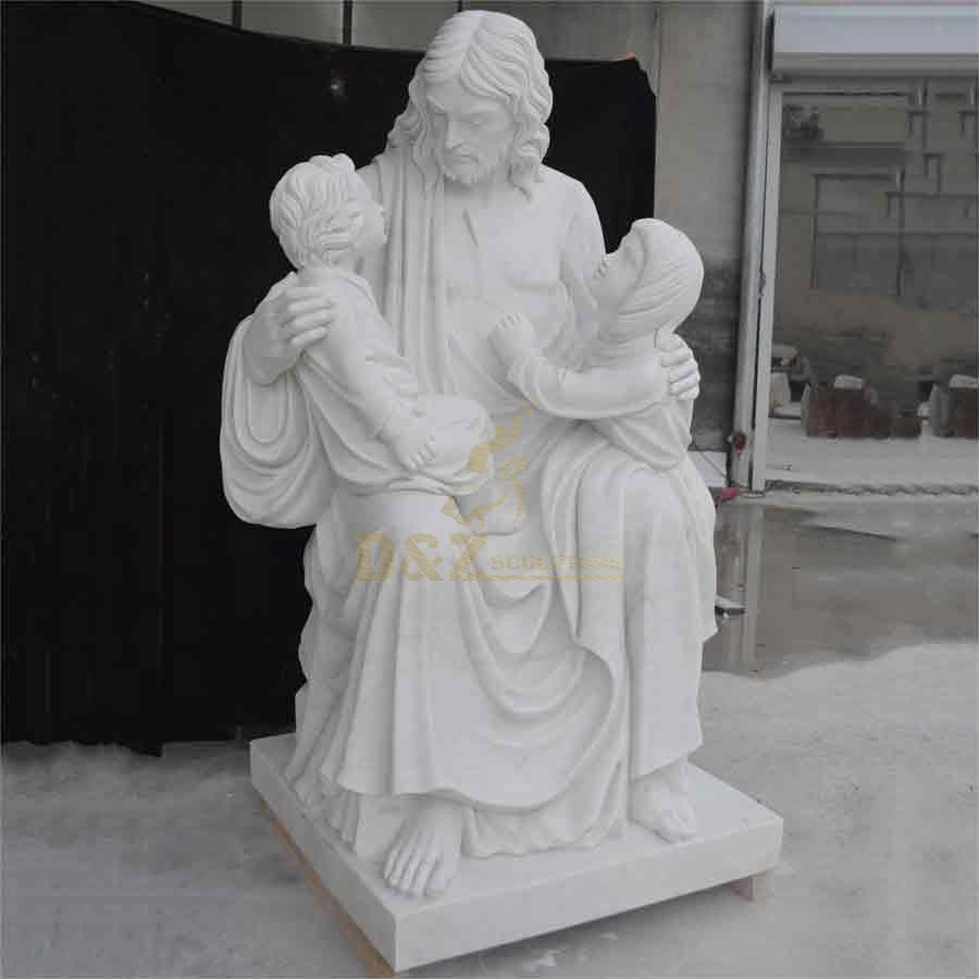 Jesus with Children White Marble Statue for Sale DZ-375