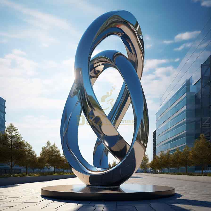 Customized modern large metal outdoor city square landscape landmark sculpture