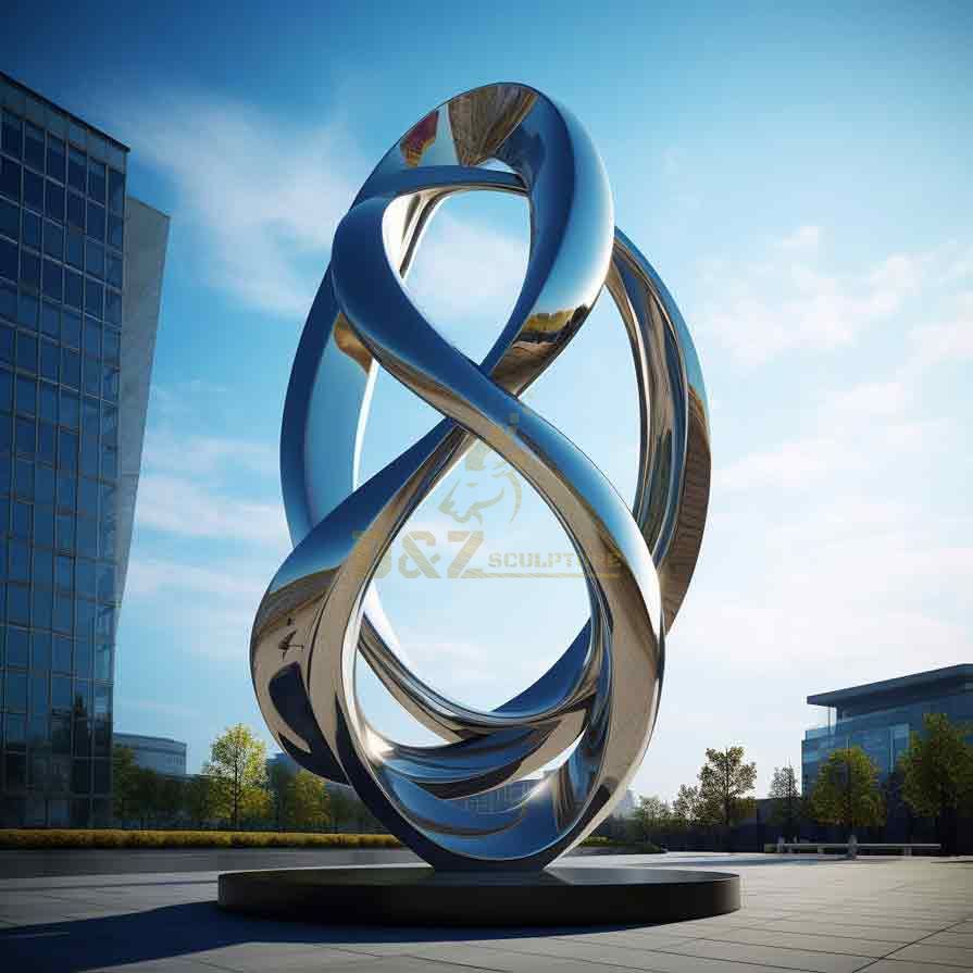 Customized modern large metal outdoor city square landscape landmark sculpture