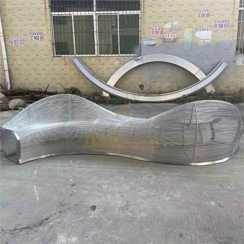 Modern metal art bench, functional decorative sculpture for parks and shopping malls DZ-390