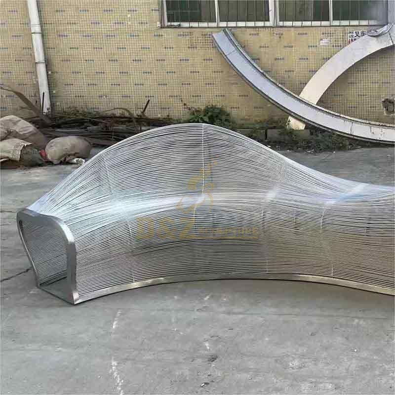 Modern metal art bench, functional decorative sculpture for parks and shopping malls DZ-390