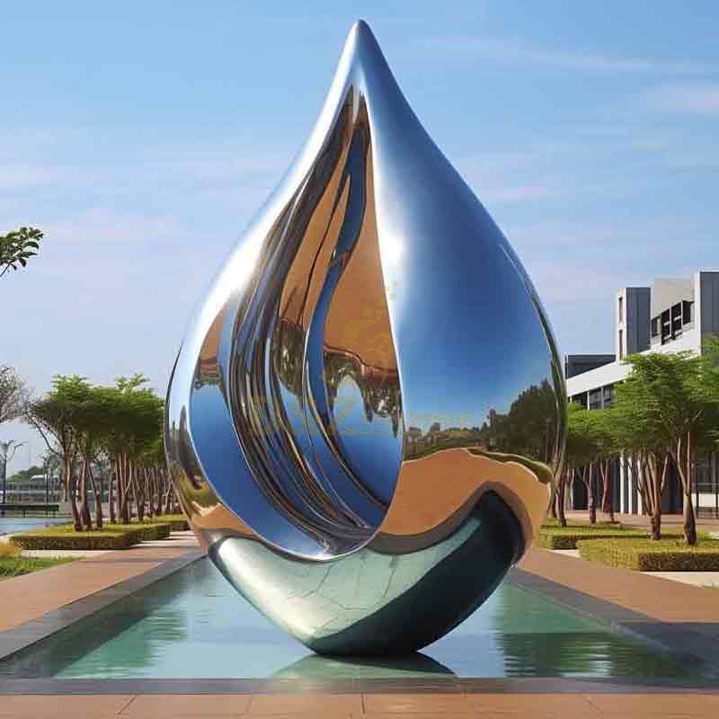 Polished Metal Water Drop Stainless Steel Sculpture