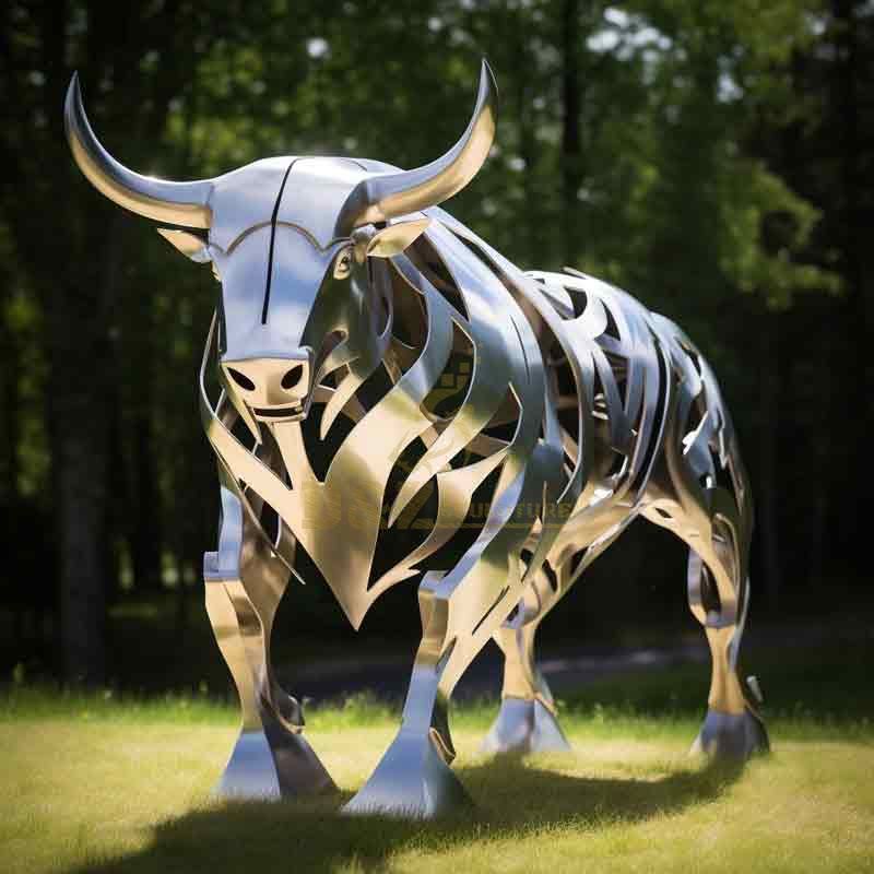 Modern abstract metal bull sculpture for sale DZ-393