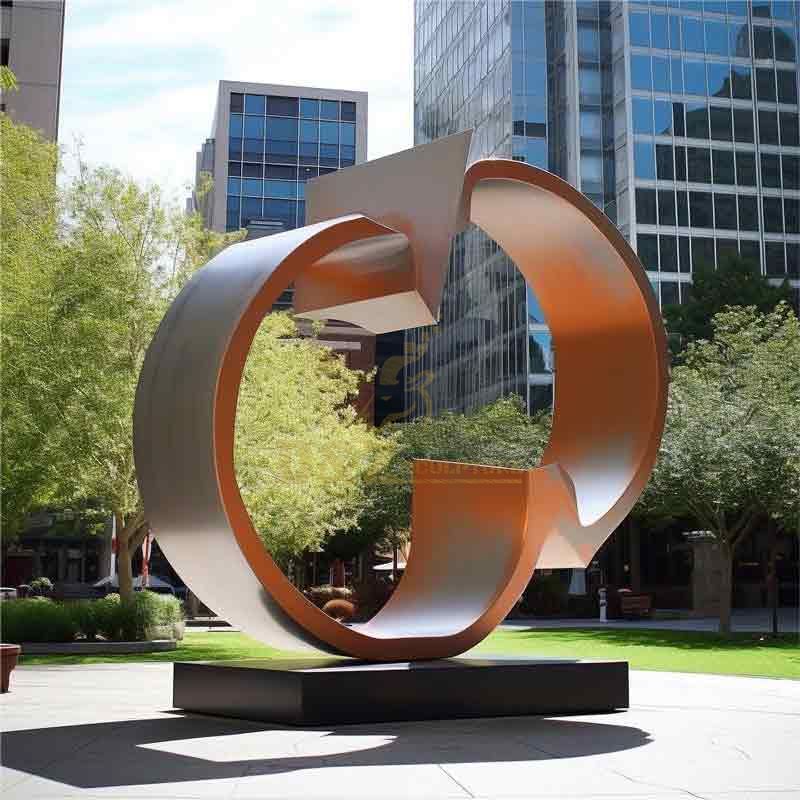 Large metal sculpture customization project, circle series, public art installation DZ-394