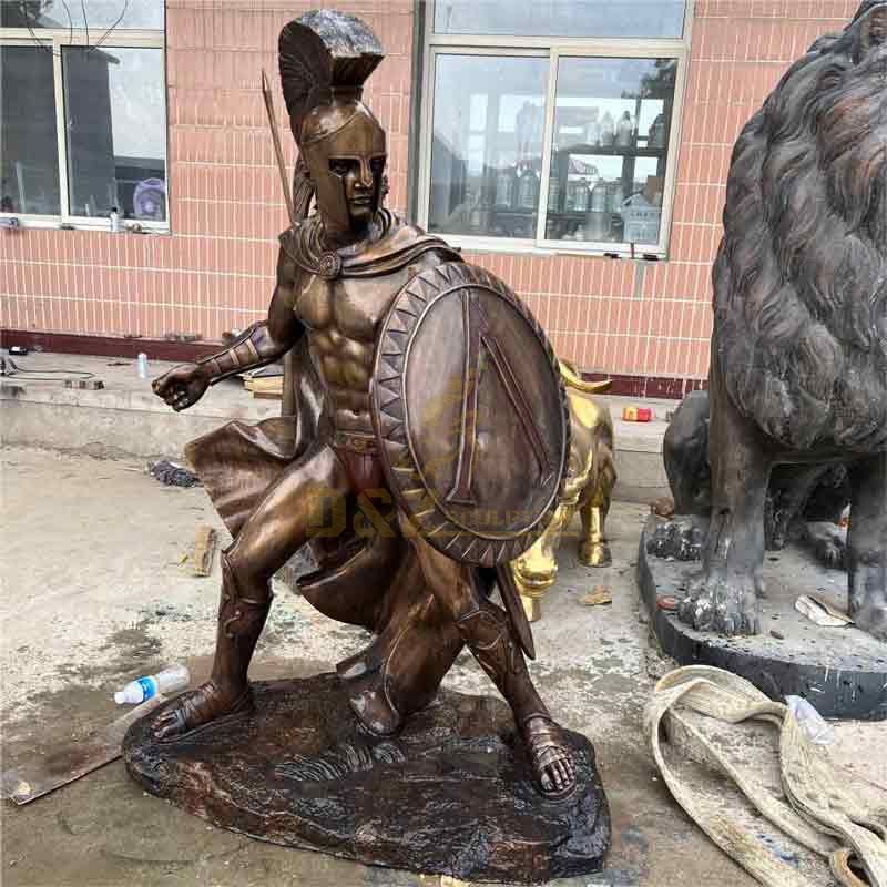 low price antique roman life size bronze man soldier sculpture Sparta warrior statues for sale