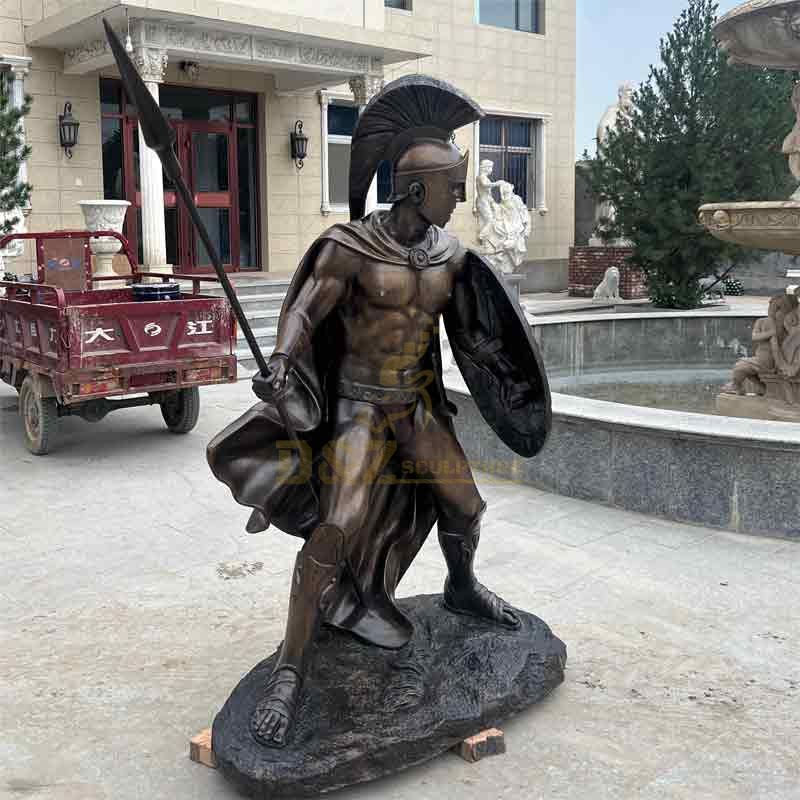low price antique roman life size bronze man soldier sculpture Sparta warrior statues for sale