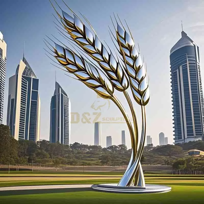 Large Stainless Steel Wheat Sculpture | Landscape DZ-793