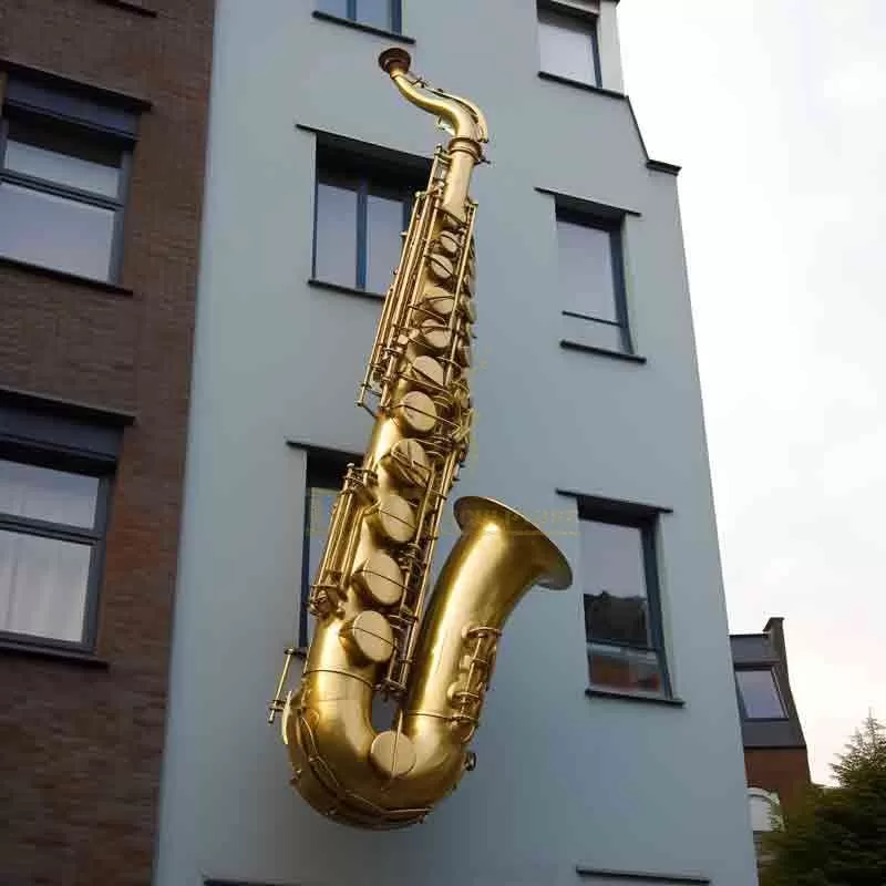 Large Golden Saxophone Sculpture | Metal Wall Art DZ-795
