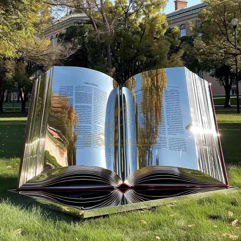 Giant Stainless Steel Open Book Sculpture For Sale DZ-796
