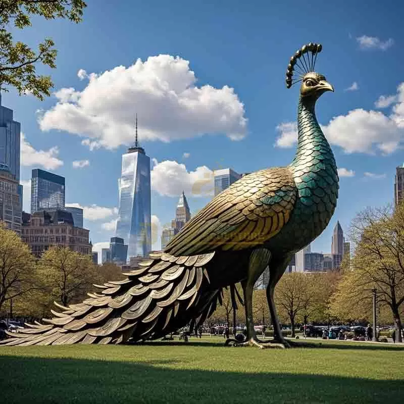 Large Outdoor Bronze Peacock Statue Garden Lawn DZ-800