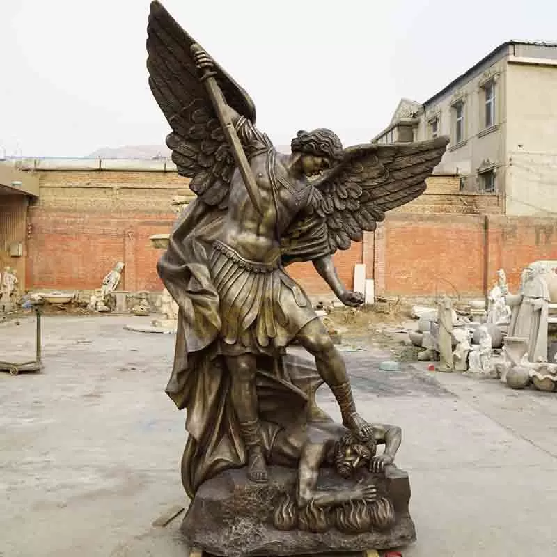 Bronze Saint Michael Archangel Statue with Devil DZ-801