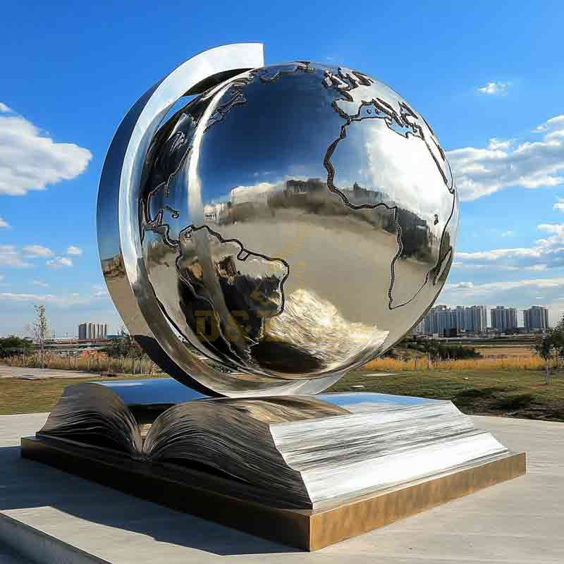 metal globe sculpture