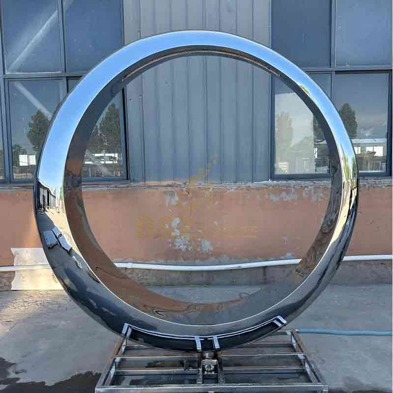 Large Stainless Steel Circle Fountain with Lights DZ-828