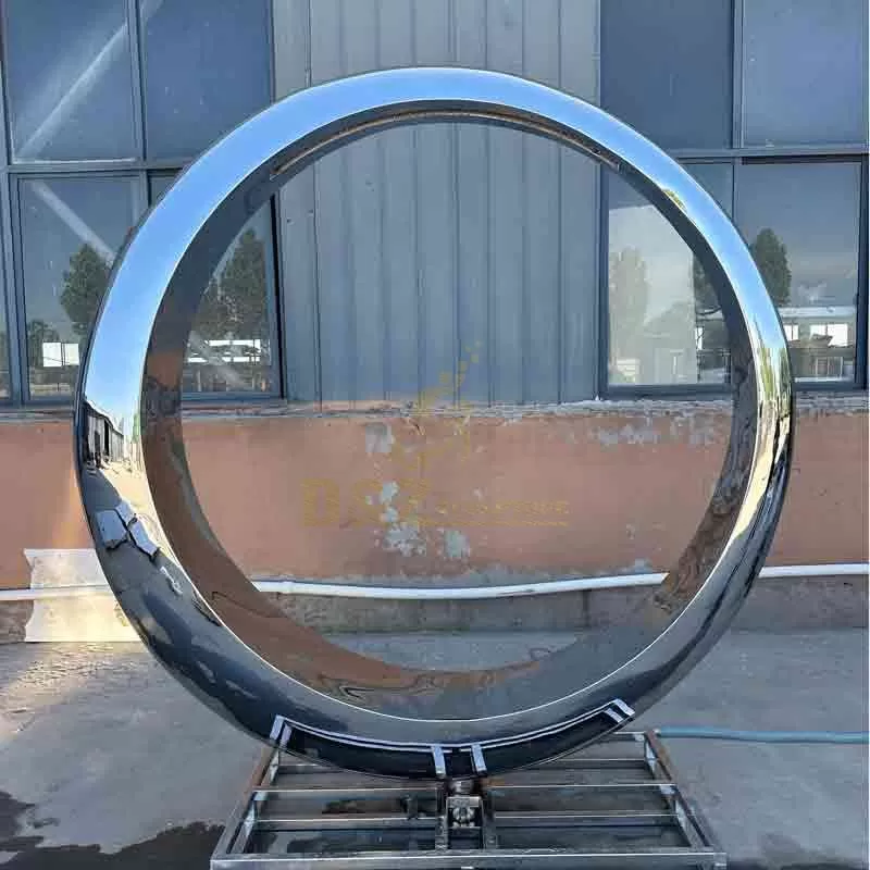 Large Stainless Steel Circle Fountain with Lights DZ-828