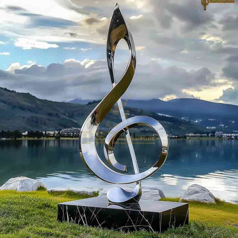 Mirror Stainless Steel Musical Note Sculpture DZ-837