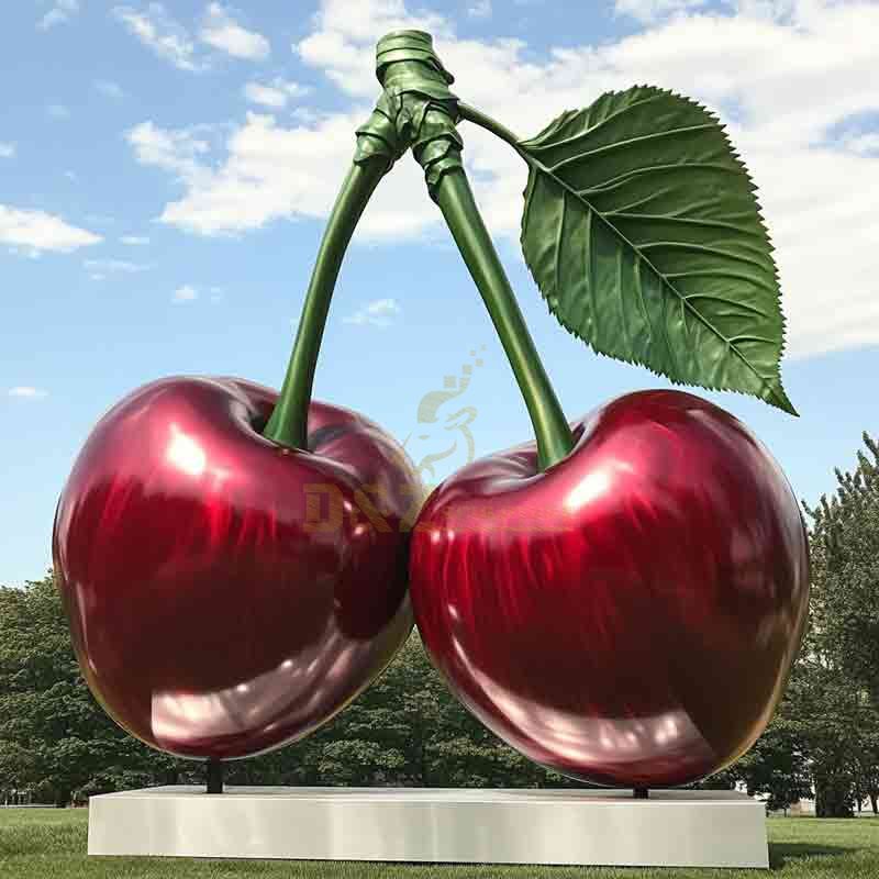 Large Red Cherry Sculpture | Metal Art Sculpture DZ-838