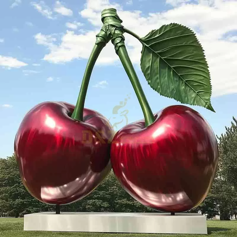 Large Red Cherry Sculpture | Metal Art Sculpture DZ-838