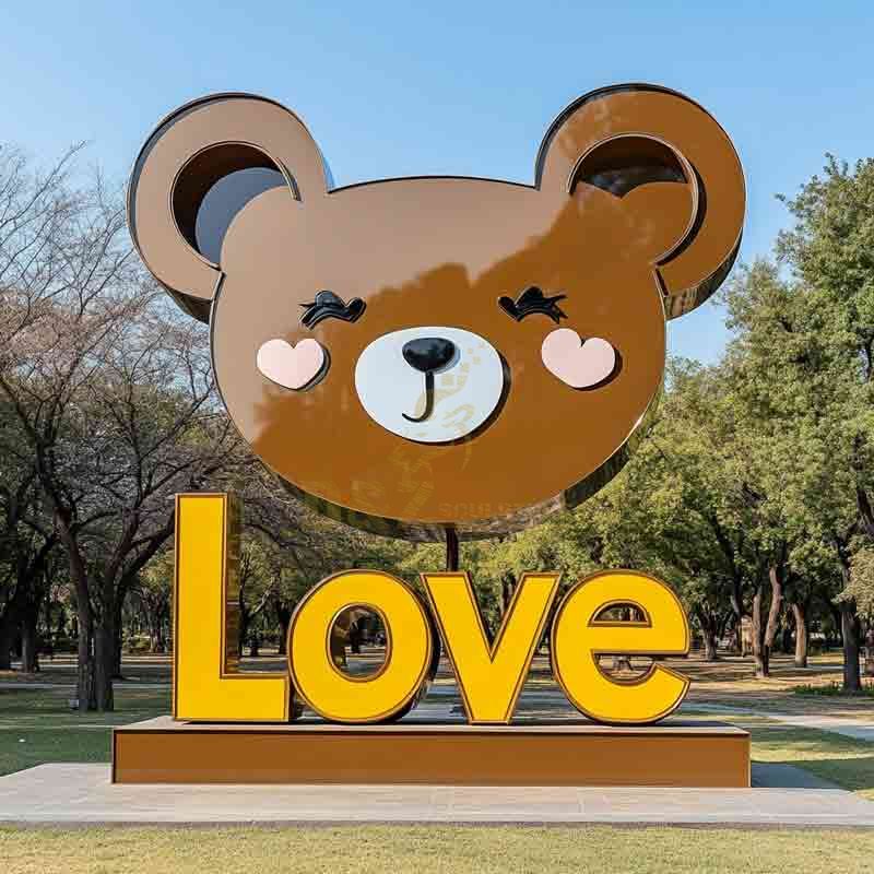 Large love sculpture bear decor