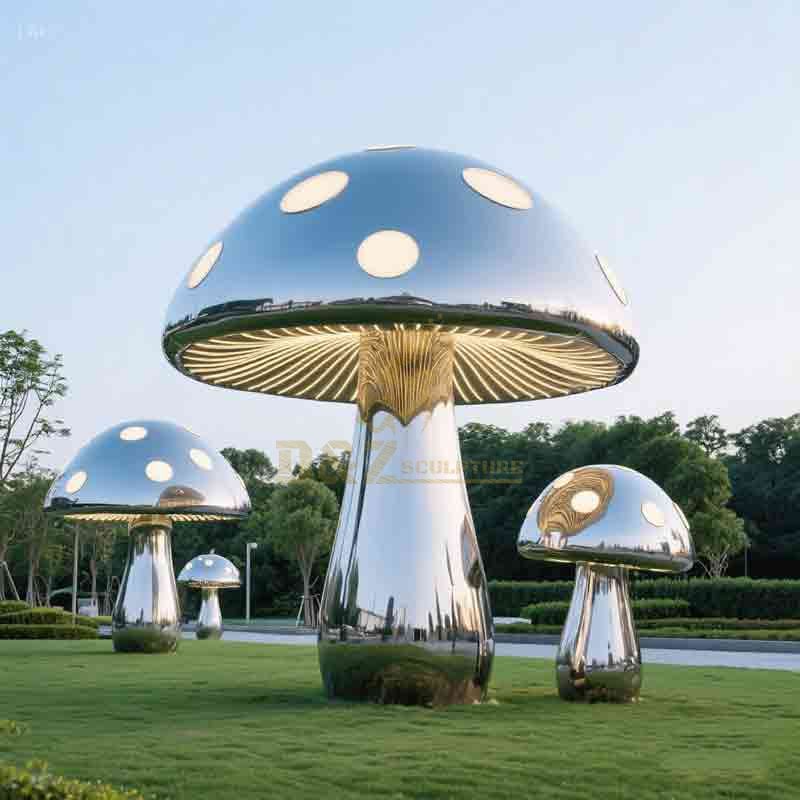 led metal mushroom sculpture