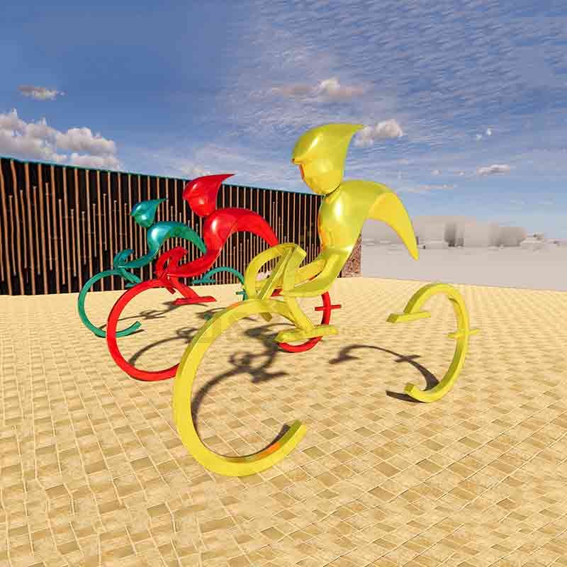 stainless steel bicycle sculpture