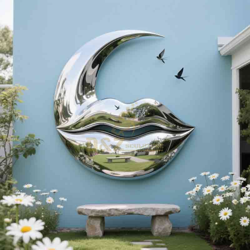 stainless steel lips wall sculpture