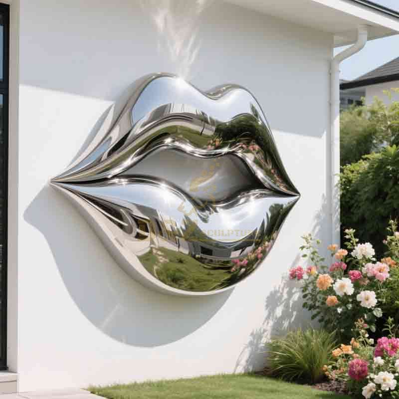 Large metal lips wall sculpture decor