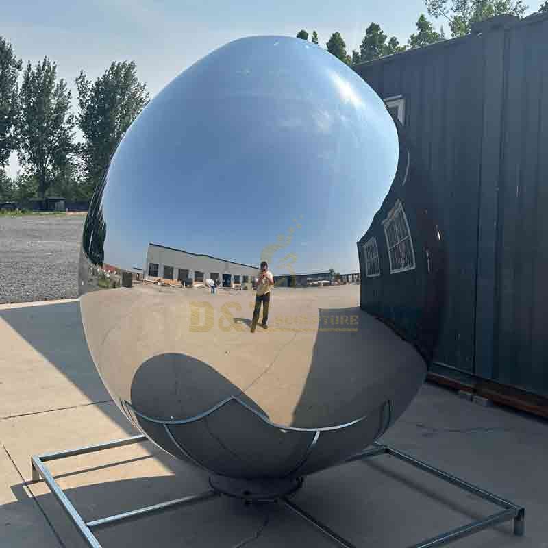 stainless steel giant egg sculpture