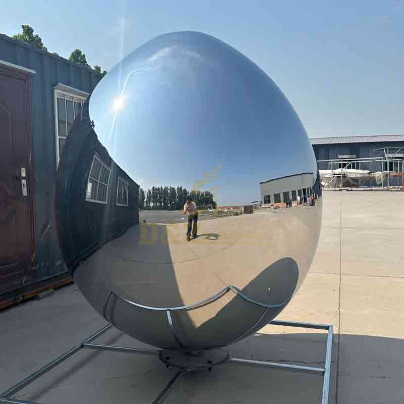 giant mirrored egg sculpture