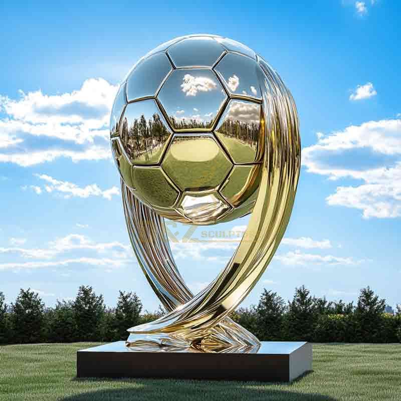 Stainless Steel Football Sculpture | World Cup Theme DZ-858