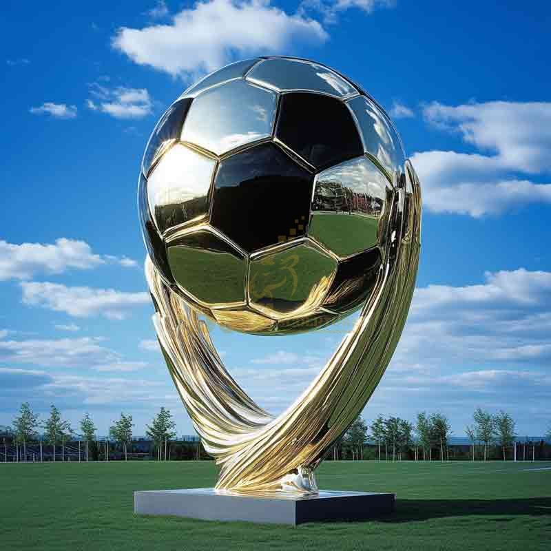 stainless steel football sculpture