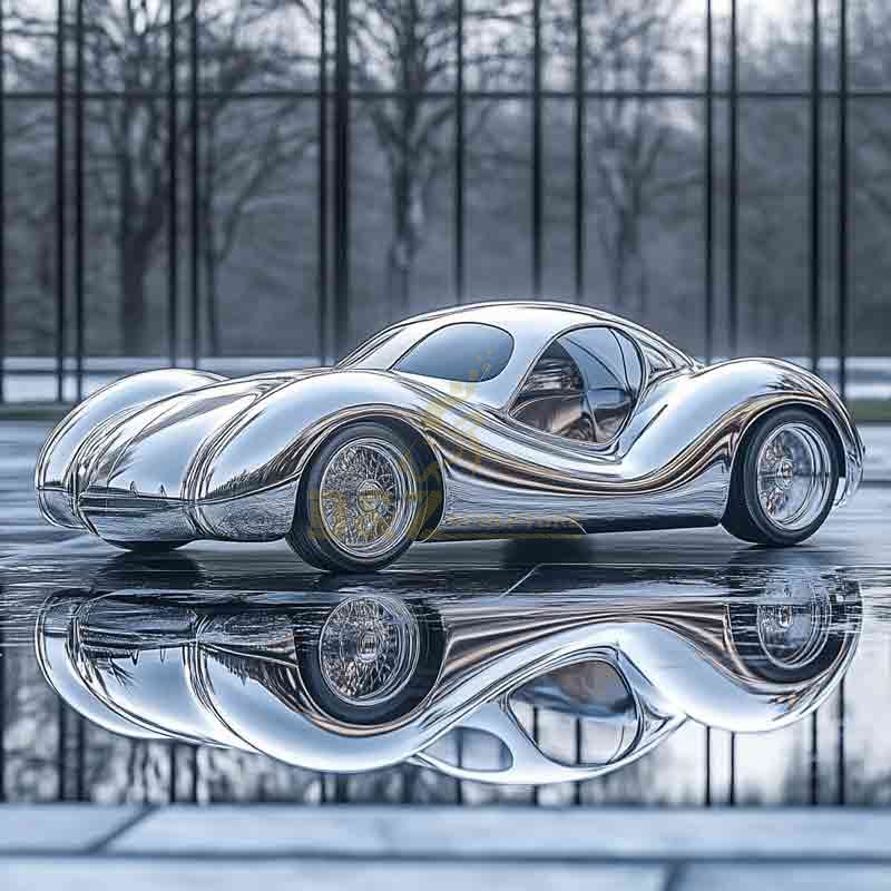 Stainless steel car sculpture