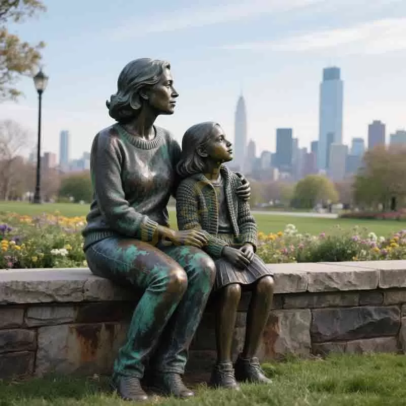 Bronze Mother and Daughter Statue for Garden Decor DZ-862