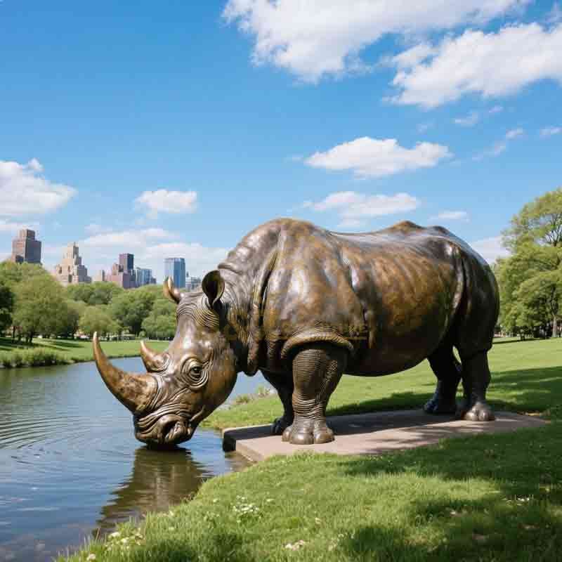 life size rhino statue for sale