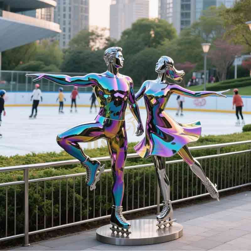 stainless steel double gymnast sculpture