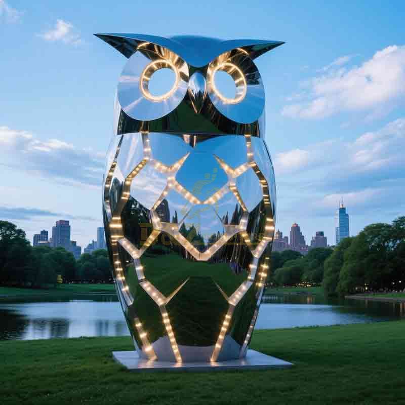 Modern Abstract Large Metal Owl Sculpture For Garden DZ-870
