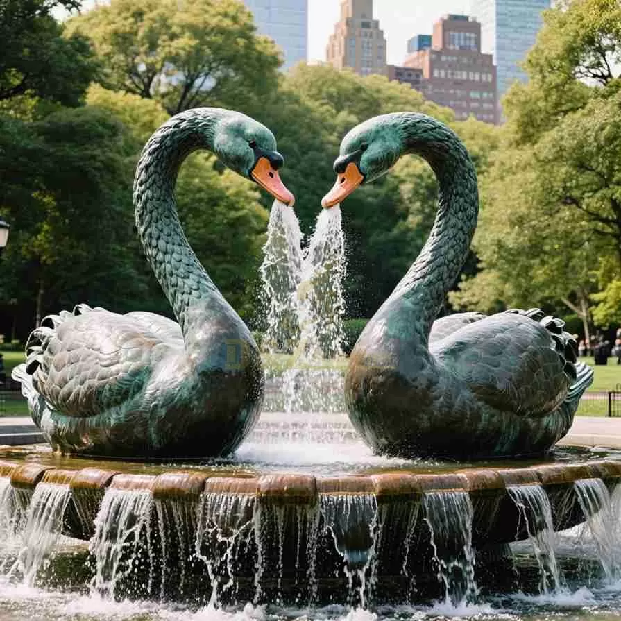 Large Outdoor Bronze Swan Fountain For Sale D-07