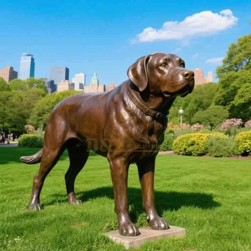 Bronze Chocolate Lab Dog Statue – Garden Decor, Multiple Poses DZ-873