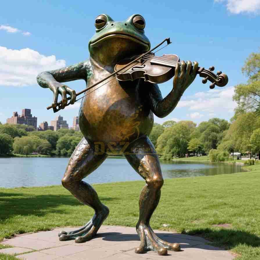 bronze frog statue