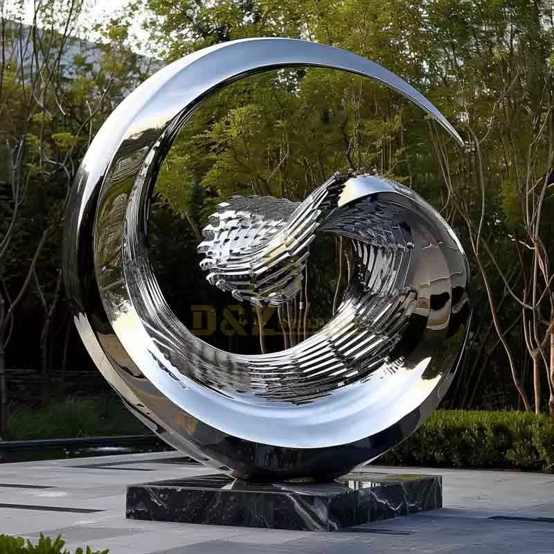 Modern Abstract Metal Moon Wave Sculpture for Sale DZ-874