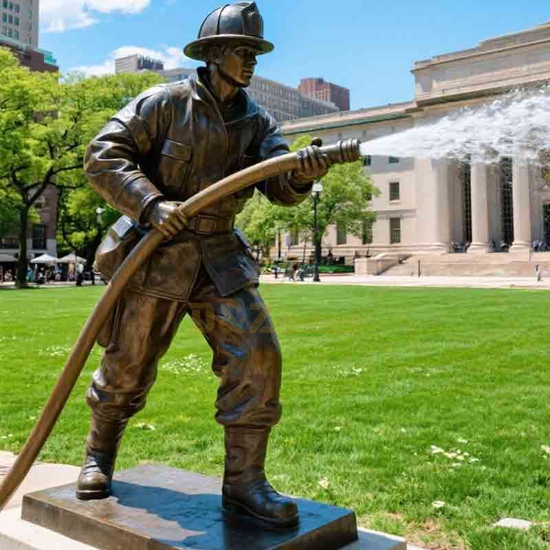 bronze firefighter statues