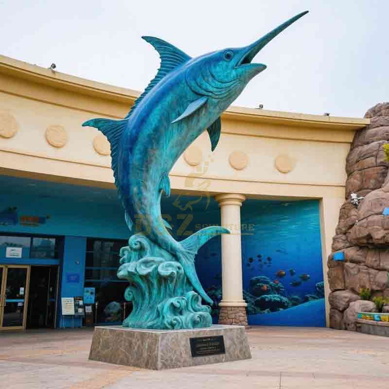 bronze blue marlin statue for sale