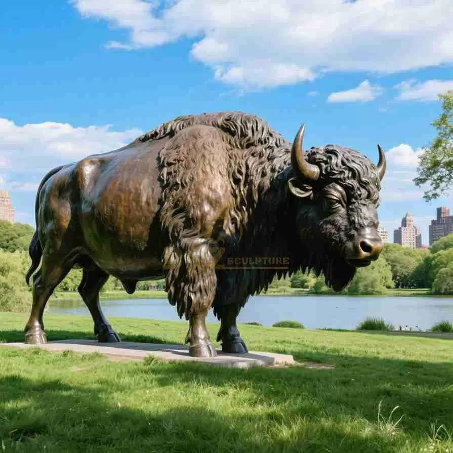 Outdoor Bronze Canadian Yak Statue Full Of Power D-20