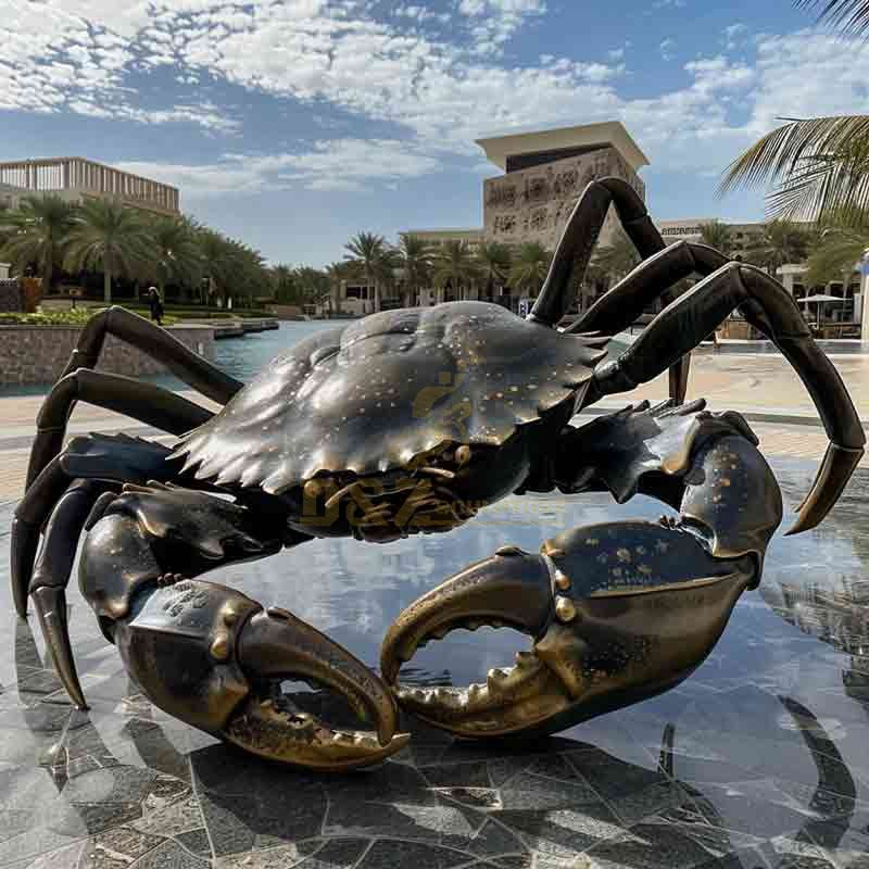 Giant bronze crab statue