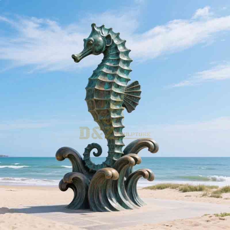 Large Bronze Outdoor Seahorse Statue for Garden Decor DZ-883