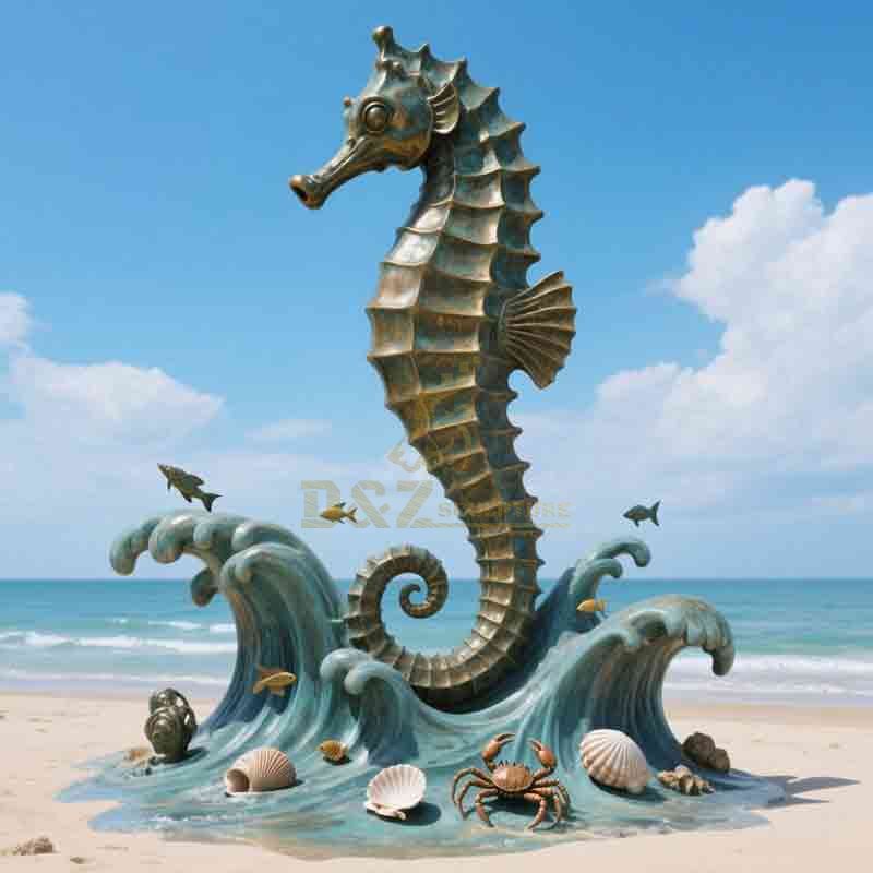 large seahorse statue