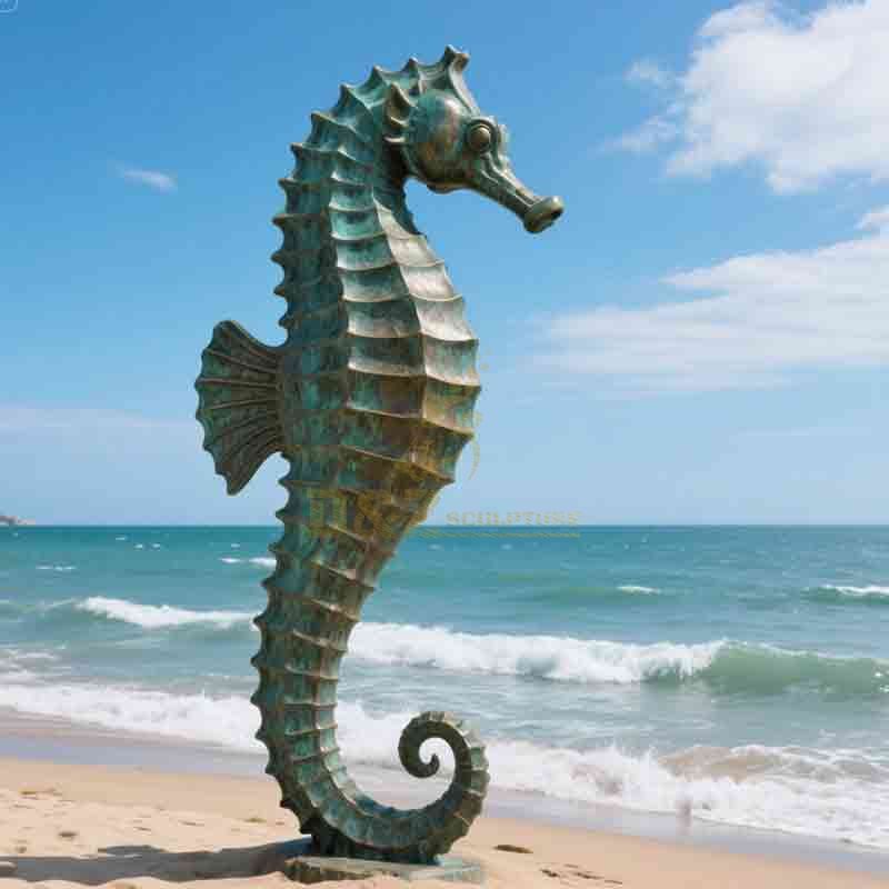 bronze seahorse sculpture