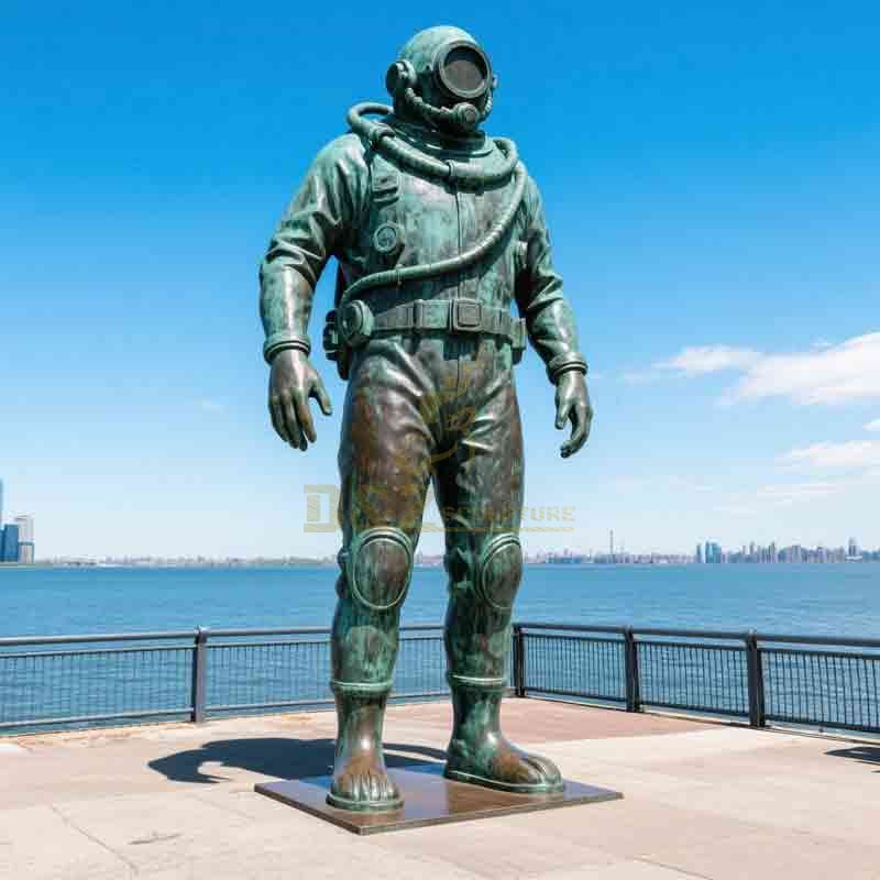 bronze deep sea diver statue